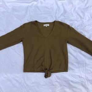 Madewell Texture & Thread Tie Front Crop Top